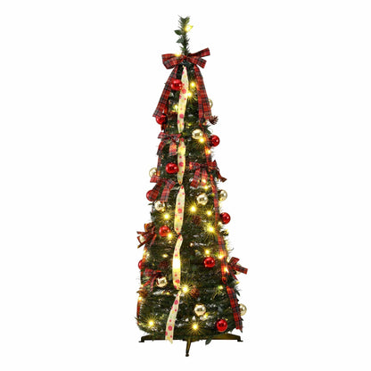 Jingle Jollys Pop Up Christmas Tree Pre Decorated Artificial Christmas Tree 160cm