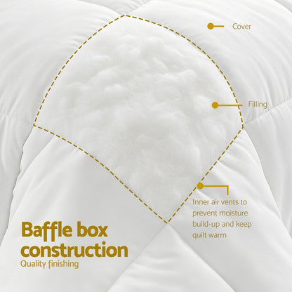 Giselle Bedding Double Size 400GSM Microfiber Quilt All Season Duvet Quilts Comforter Winter Summer