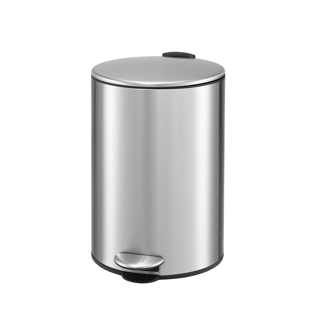 Alona.com.au Home & Garden > Kitchen Bins > Pedal Bins Cefito 12L Pedal Bin Rubbish Waste Bin Soft Close Lid Kitchen Bathroom Silver