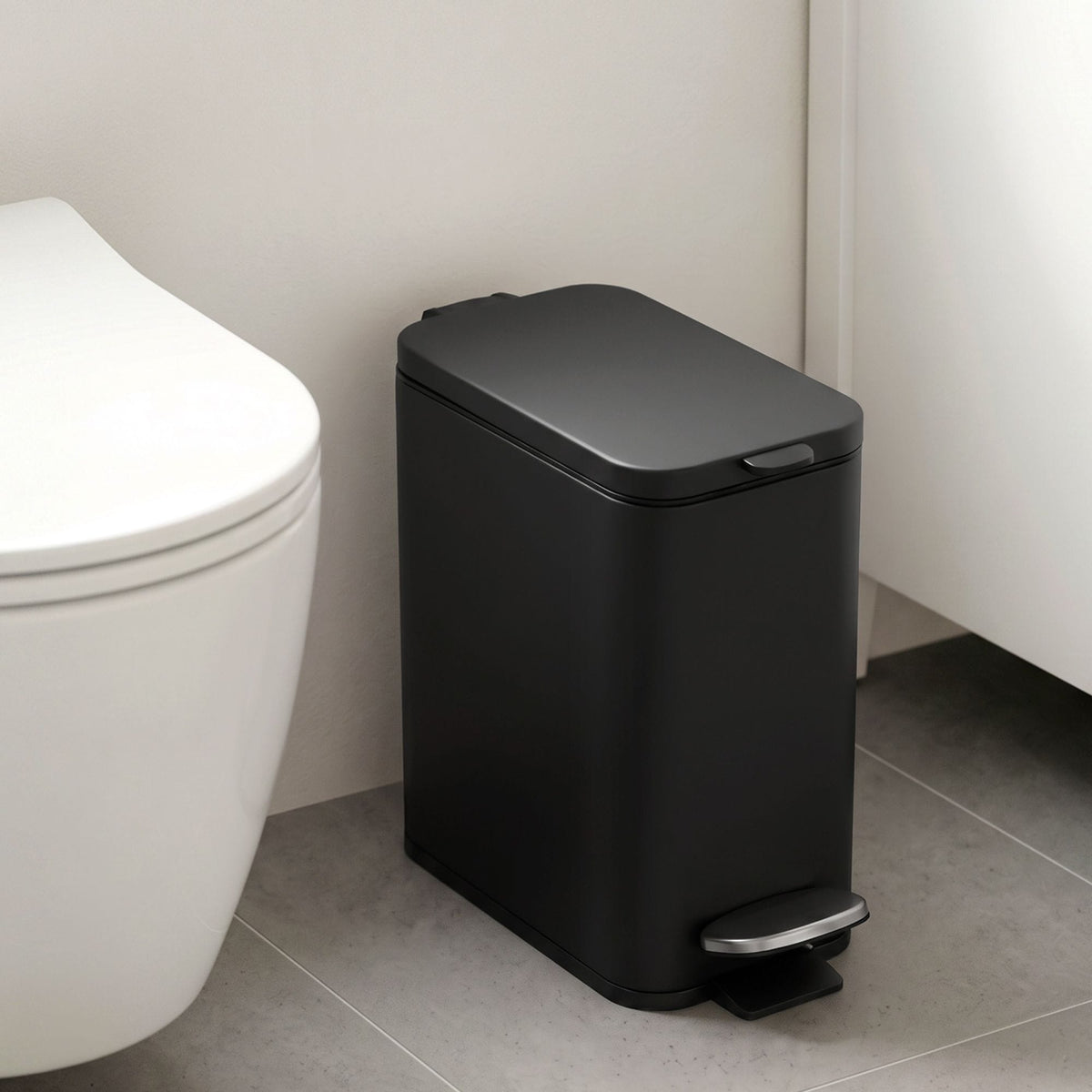 Alona.com.au Home & Garden > Kitchen Bins > Pedal Bins Cefito 5L Pedal Rubbish Bin Carbon Steel Rectangular Trash Can Removable Bucket Black