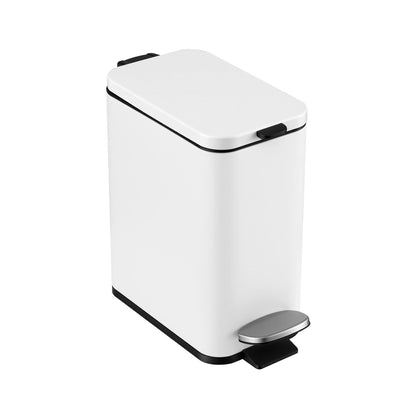 Alona.com.au Home & Garden > Kitchen Bins > Pedal Bins Cefito 5L Pedal Rubbish Bin Carbon Steel Rectangular Trash Can Removable Bucket White