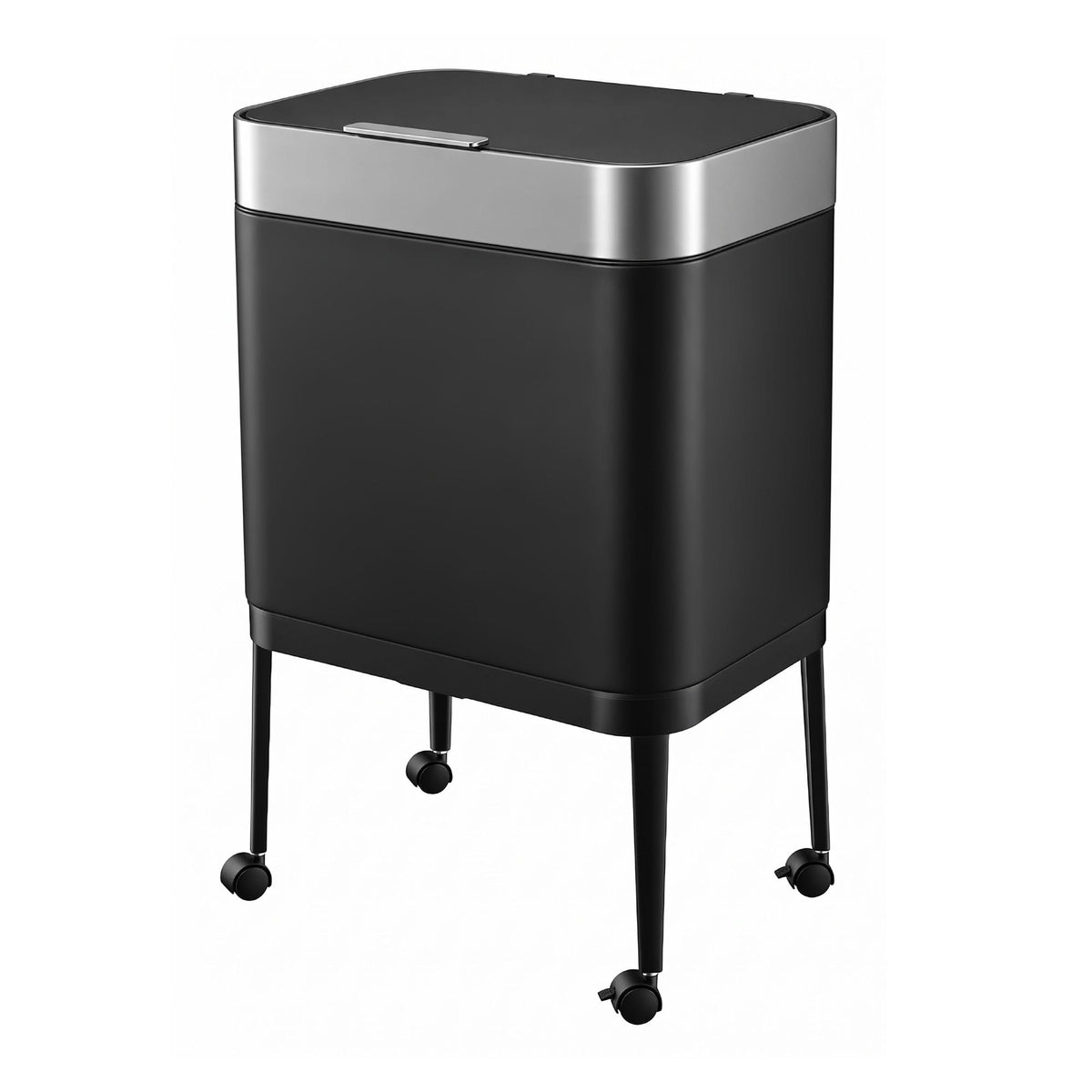 Alona.com.au Home & Garden > Kitchen Bins > Automatic Bins Cefito 40L Press Top Trash Can Kitchen Rubbish Bin Moblie Stainless Steel Black