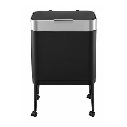 Alona.com.au Home & Garden > Kitchen Bins > Automatic Bins Cefito 40L Press Top Trash Can Kitchen Rubbish Bin Moblie Stainless Steel Black