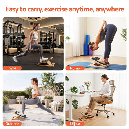 Everfit Wooden Slant Board for Squat & Calf Stretch 5 Angle Foldable Home Gym