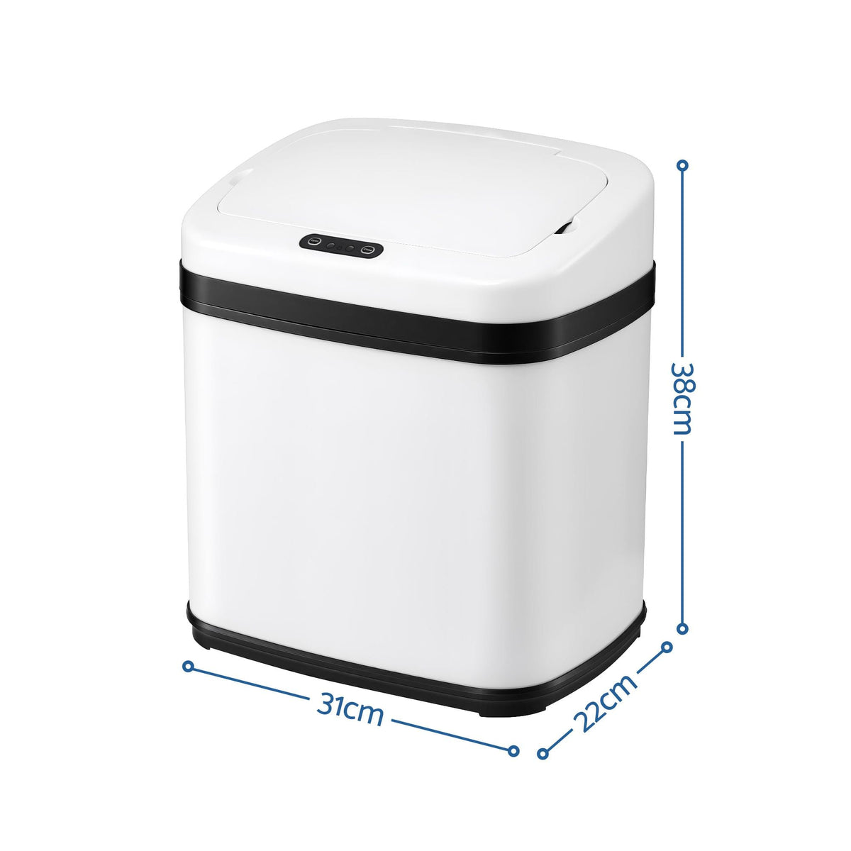 Devanti 15L Motion Sensor Bin Touchless Bins Soft-Close Rubbish Trash Can White