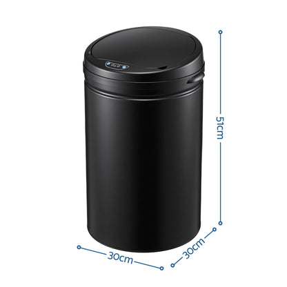 Devanti 30L Sensor Bin Automatic Touchless Trash Can Garbage Rubbish Black