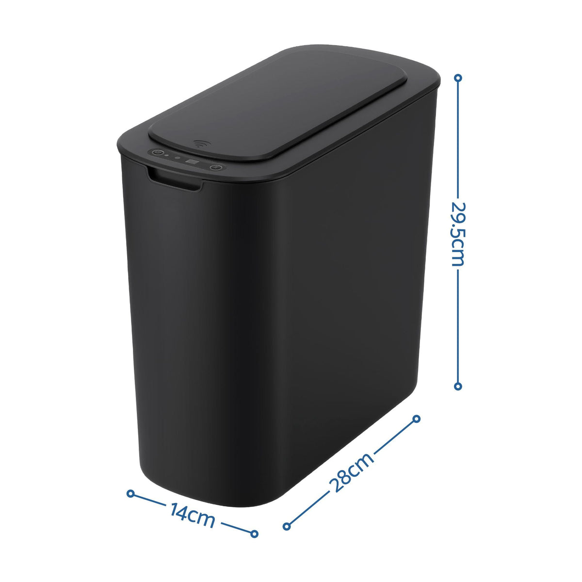 Alona.com.au Home & Garden > Kitchen Bins > Automatic Bins Devanti Automatic Trash Bin with Lid 11L Motion Sensor Kitchen Bin Touchless Garbage Can Modern Black Plastic Slim Rubbish Bin with Liner Holder for Kitchen, Home, Office