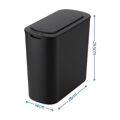 Alona.com.au Home & Garden > Kitchen Bins > Automatic Bins Devanti Automatic Trash Bin with Lid 11L Motion Sensor Kitchen Bin Touchless Garbage Can Modern Black Plastic Slim Rubbish Bin with Liner Holder for Kitchen, Home, Office
