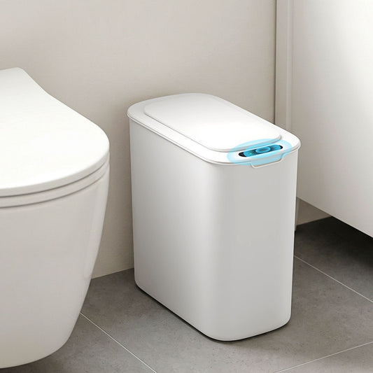 Alona.com.au Home & Garden > Kitchen Bins > Automatic Bins Devanti Automatic Trash Bin with Lid 11L Motion Sensor Kitchen Bin Touchless Garbage Can Modern White Plastic Slim Rubbish Bin with Liner Holder for Kitchen, Home, Office
