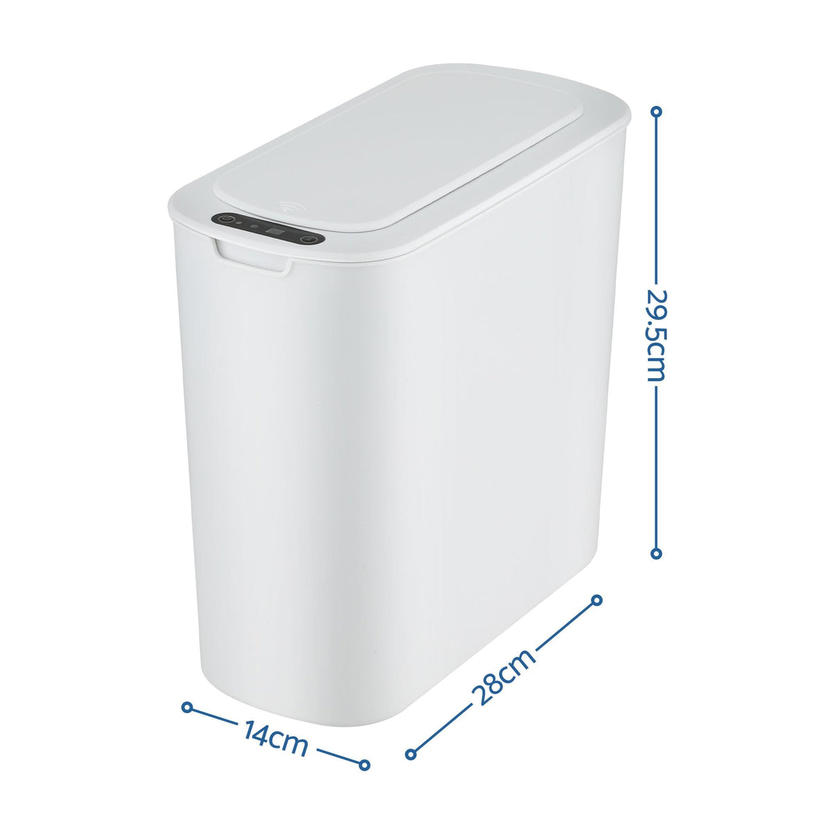 Alona.com.au Home & Garden > Kitchen Bins > Automatic Bins Devanti Automatic Trash Bin with Lid 11L Motion Sensor Kitchen Bin Touchless Garbage Can Modern White Plastic Slim Rubbish Bin with Liner Holder for Kitchen, Home, Office
