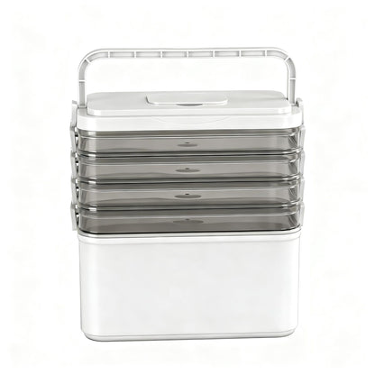 Artiss 5 Tier Portable Storage Box Detachable with Handles Plastic Clear