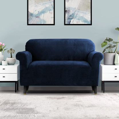 Artiss Sofa Cover Couch Covers 2 Seater Velvet Sapphire