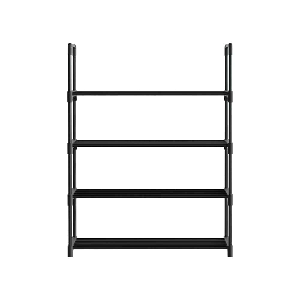 Artiss Shoe Rack Cabinet Stackable 4-tier 12 Pairs Black
