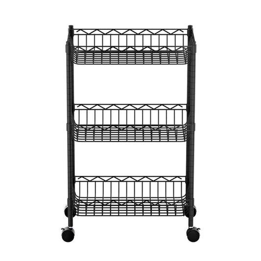 Artiss 3-Tier Shelving Unit Adjustable Garage Storage Kitchen Rack With Wheels