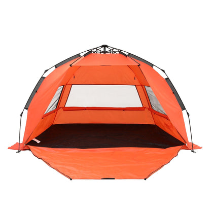 Weisshorn Outdoor Recreation > Camping > Tents Weisshorn Beach Tent 3-4 Person Pop Up Sun Shade UPF 50 Automatic Outdoor Orange