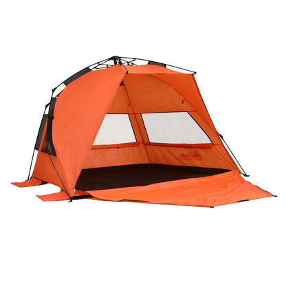 Weisshorn Outdoor Recreation > Camping > Tents Weisshorn Beach Tent 3-4 Person Pop Up Sun Shade UPF 50 Automatic Outdoor Orange