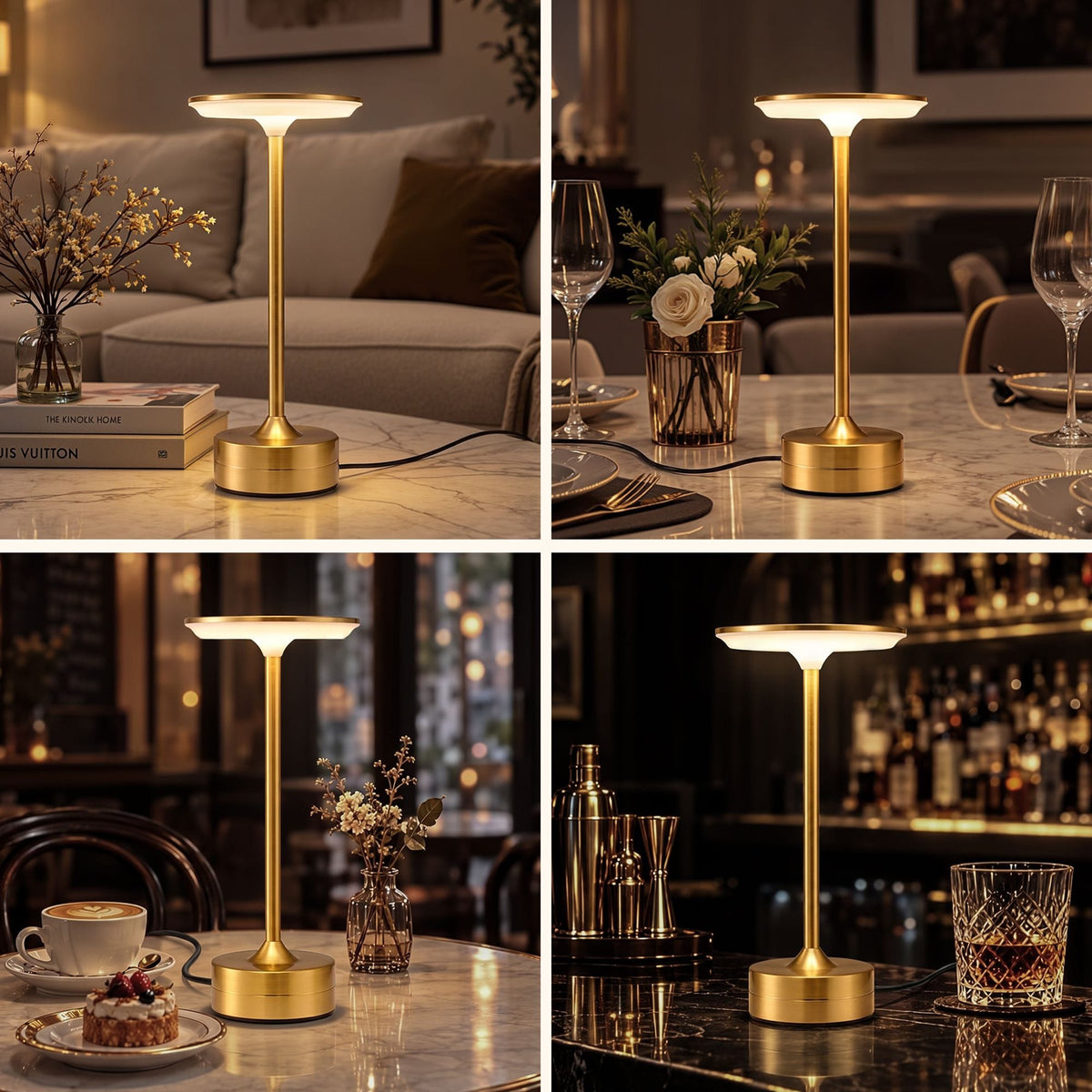 Alona.com.au Home & Garden > Lighting > Table Lamps Artiss Gold Touch Table Lamp, Warm to Cool White LED, Dimmable 3000-6000K 24 LEDs, Type-C