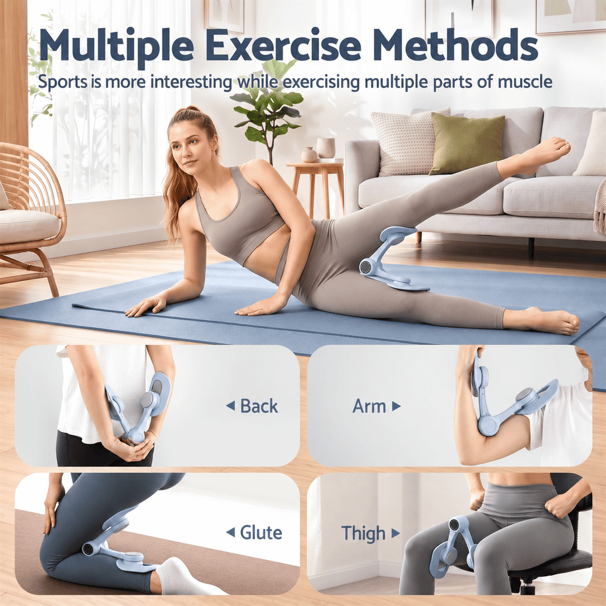 Alona.com.au Sports & Fitness > Exercise, Gym & Fitness > Gym Equipment & Accessories Everfit Thigh Master Pelvic Floor Muscle Exercise Trainer Devices for Women Blue