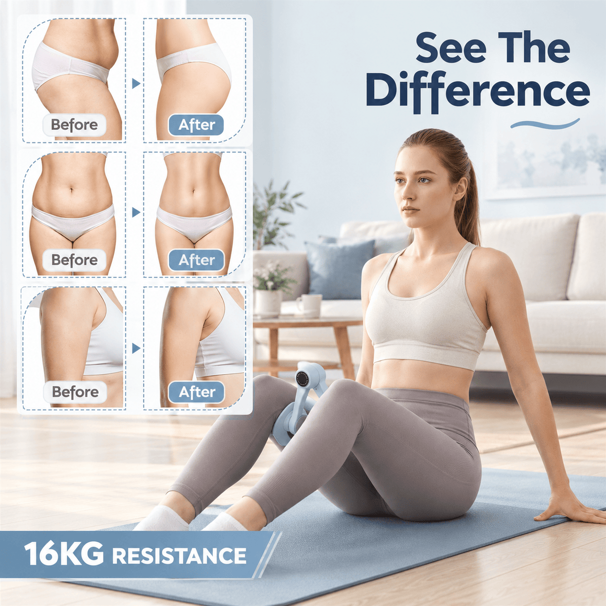 Alona.com.au Sports & Fitness > Exercise, Gym & Fitness > Gym Equipment & Accessories Everfit Thigh Master Pelvic Floor Muscle Exercise Trainer Devices for Women Blue