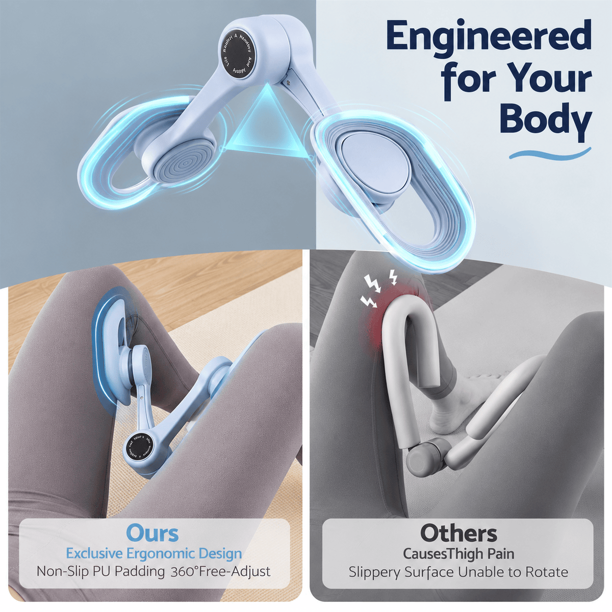 Alona.com.au Sports & Fitness > Exercise, Gym & Fitness > Gym Equipment & Accessories Everfit Thigh Master Pelvic Floor Muscle Exercise Trainer Devices for Women Blue