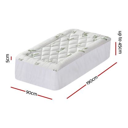 Giselle Mattress Topper 5cm Pillowtop toppers Bamboo Single
