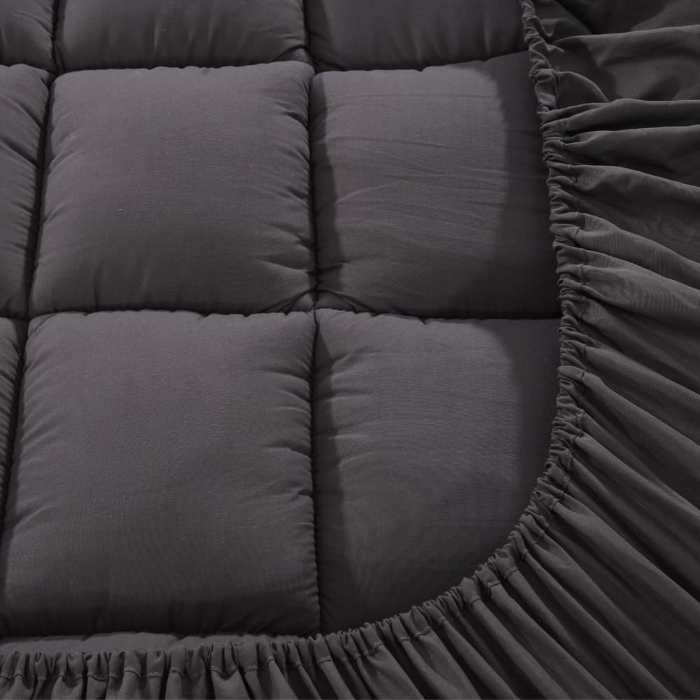 Giselle Furniture > Mattresses > Mattress Toppers Giselle Bedding Bamboo Charcoal Filling Pillowtop Topper 1000GSM 5cm Thick Pillowtop Pad for Back Pain Relief Washable with 45cm Deep Pocket King