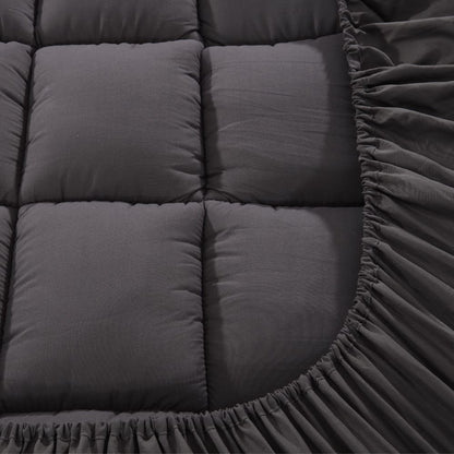 Giselle Furniture > Mattresses > Mattress Toppers Giselle Bedding Bamboo Charcoal Filling Pillowtop Topper 1000GSM 5cm Thick Pillowtop Pad for Back Pain Relief Washable with 45cm Deep Pocket King