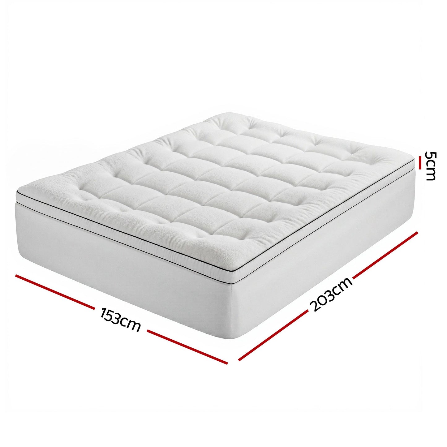 Giselle Bedding Queen Mattress Topper 5cm Coral Fleece