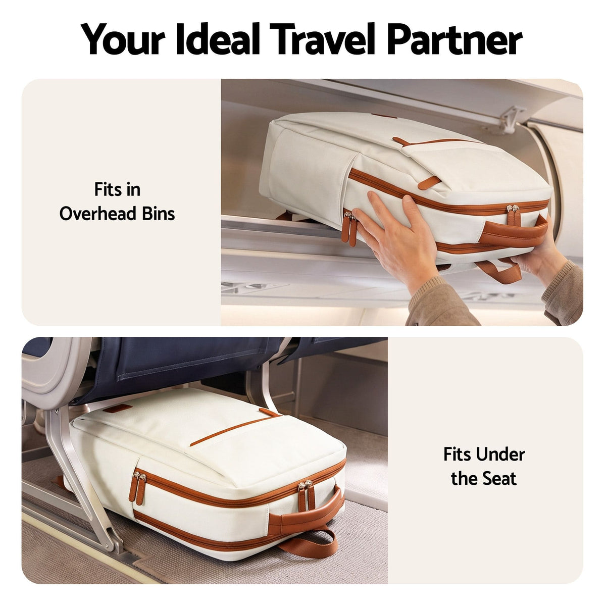 Alona.com.au Home & Garden > Travel > Backpacks Wanderlite 20L Travel Laptop Backpack Carry On Work Bag with USB Port for Airlines Outdoor Business Beige