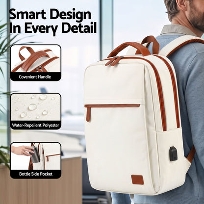 Alona.com.au Home & Garden > Travel > Backpacks Wanderlite 20L Travel Laptop Backpack Carry On Work Bag with USB Port for Airlines Outdoor Business Beige