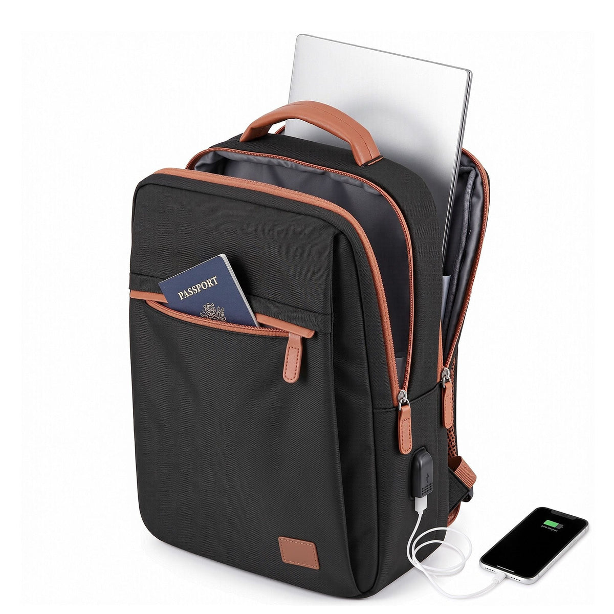 Alona.com.au Home & Garden > Travel > Backpacks Wanderlite 20L Travel Laptop Backpack Carry On Work Bag with USB Port for Airlines Outdoor Business Black