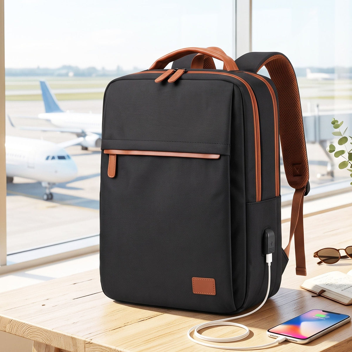 Alona.com.au Home & Garden > Travel > Backpacks Wanderlite 20L Travel Laptop Backpack Carry On Work Bag with USB Port for Airlines Outdoor Business Black