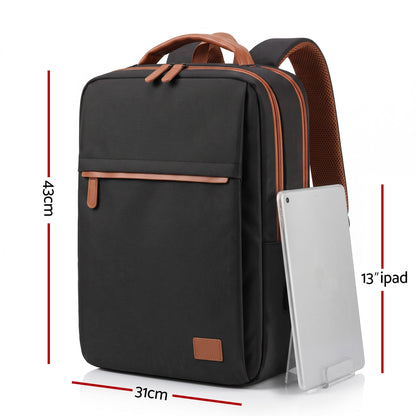Alona.com.au Home & Garden > Travel > Backpacks Wanderlite 20L Travel Laptop Backpack Carry On Work Bag with USB Port for Airlines Outdoor Business Black