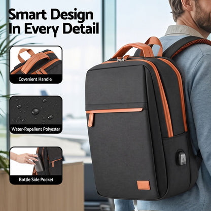 Alona.com.au Home & Garden > Travel > Backpacks Wanderlite 20L Travel Laptop Backpack Carry On Work Bag with USB Port for Airlines Outdoor Business Black
