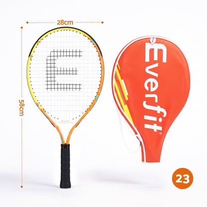Alona.com.au Sports & Fitness > Racquet Sports > Tennis Everfit 23 Inch Tennis Racket Set of 2 Pack Lightweight Cushioned Grip Orange