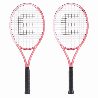 Alona.com.au Sports & Fitness > Racquet Sports > Tennis Everfit Tennis Racket Set 2 Pack 27 Inch Lightweight Cushioned Grip for Adults Pink