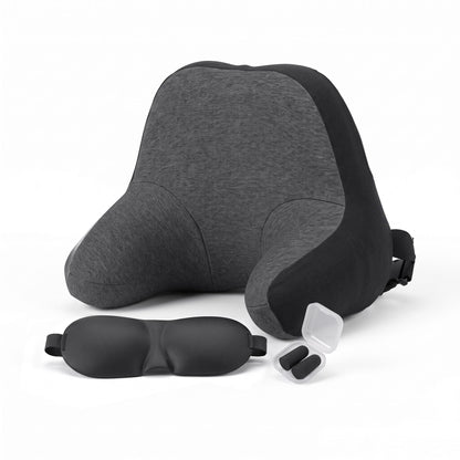 Alona.com.au Home & Garden > Bedding > Pillows Wanderlite Travel Neck Pillow Portable for Airplane Memory Foam with Eyemask Earplugs Black