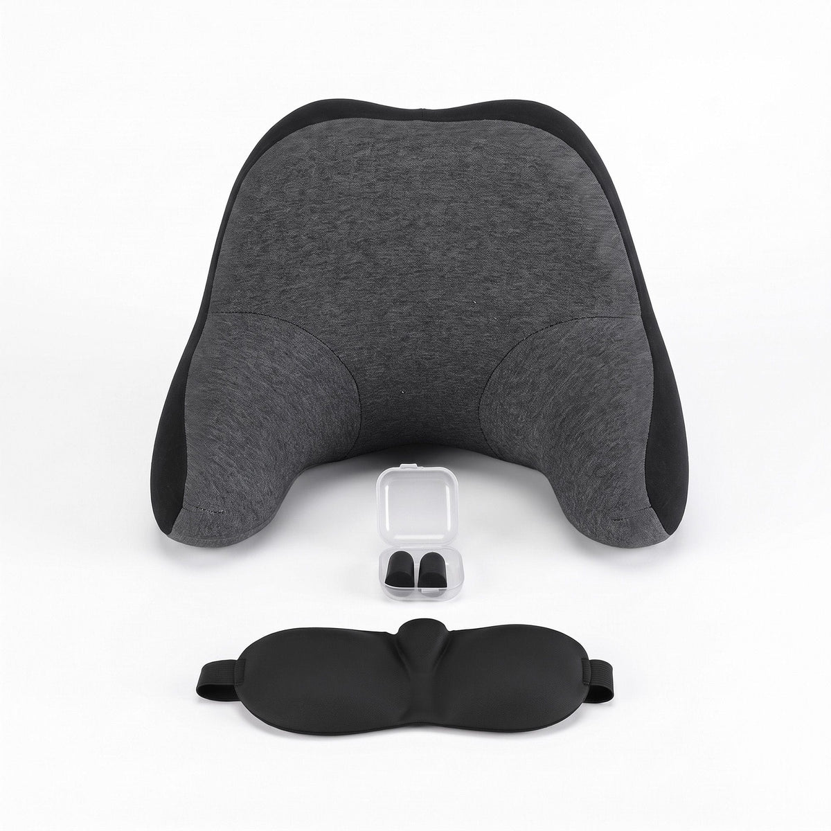 Alona.com.au Home & Garden > Bedding > Pillows Wanderlite Travel Neck Pillow Portable for Airplane Memory Foam with Eyemask Earplugs Black