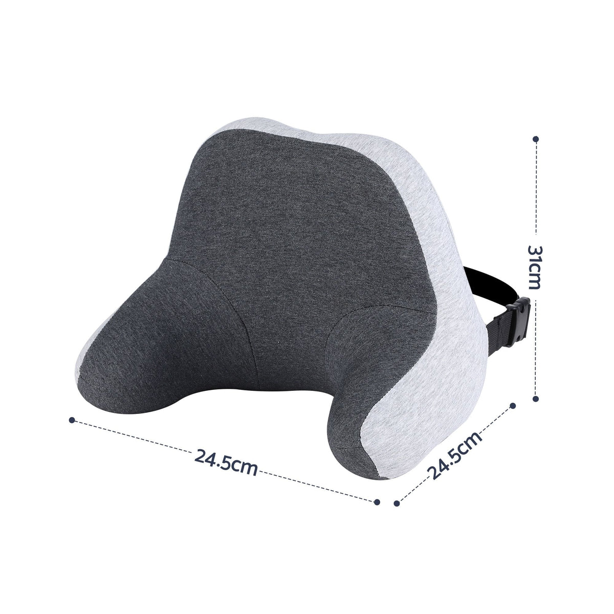 Alona.com.au Home & Garden > Bedding > Pillows Wanderlite Travel Neck Pillow Portable for Airplane Memory Foam with Eyemask Earplugs Grey
