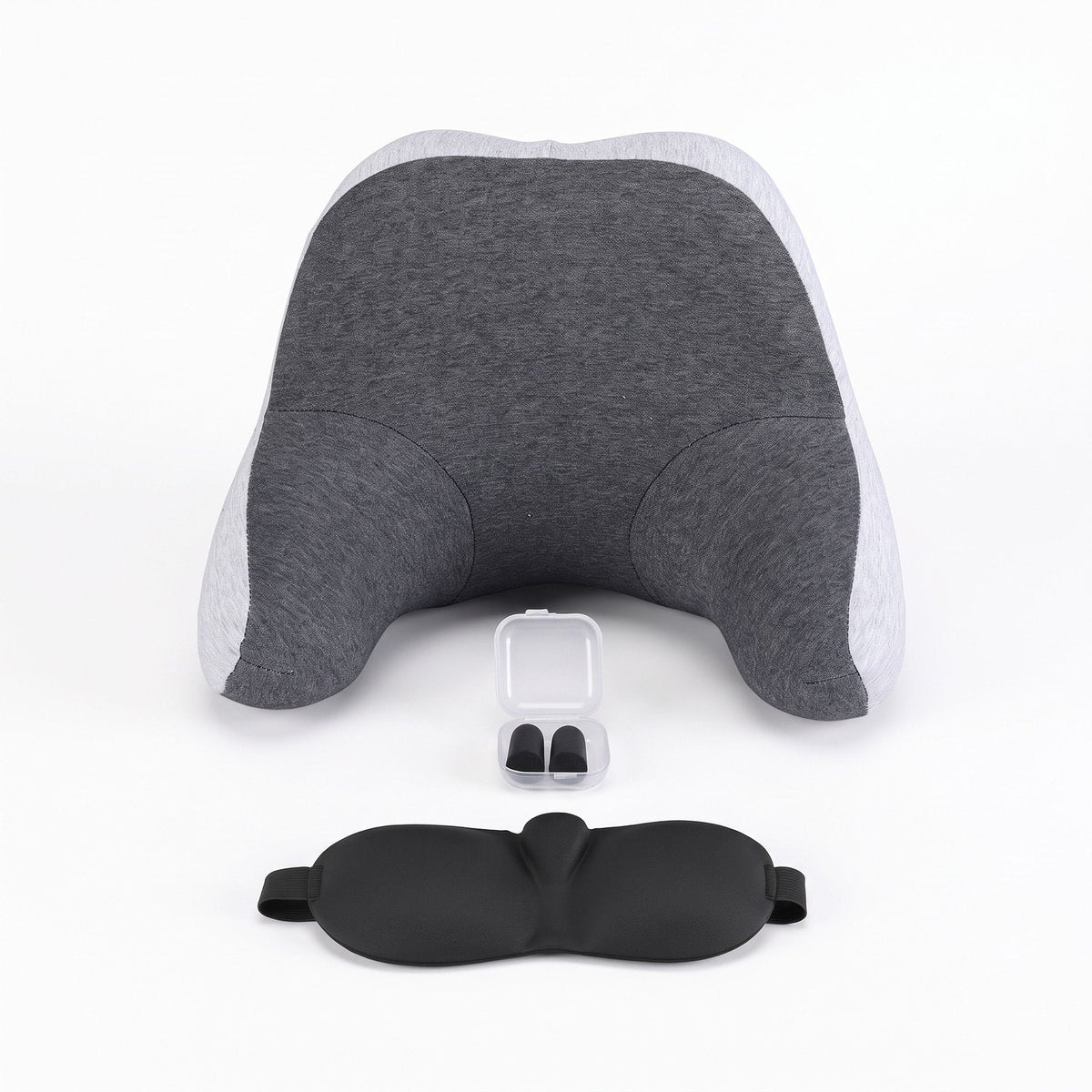 Alona.com.au Home & Garden > Bedding > Pillows Wanderlite Travel Neck Pillow Portable for Airplane Memory Foam with Eyemask Earplugs Grey