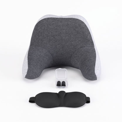 Alona.com.au Home & Garden > Bedding > Pillows Wanderlite Travel Neck Pillow Portable for Airplane Memory Foam with Eyemask Earplugs Grey