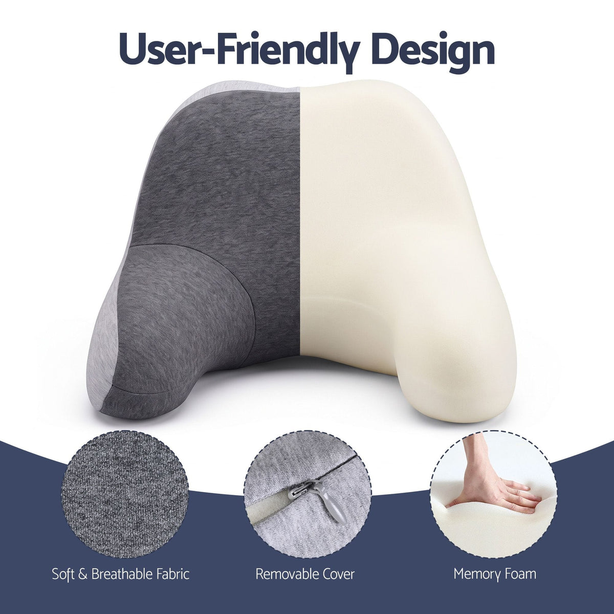 Alona.com.au Home & Garden > Bedding > Pillows Wanderlite Travel Neck Pillow Portable for Airplane Memory Foam with Eyemask Earplugs Grey