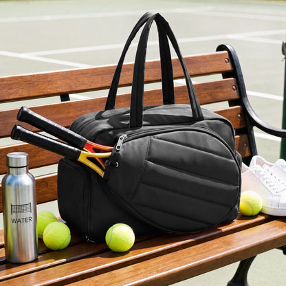 Everfit Tennis Tote Bag Gym Bag Sports Duffle Bags Holds 2 Rackets Black