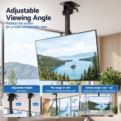 Alona.com.au Appliances > TV > TVs & Accessories Artiss Ceiling TV Mount 23-55 Inch Flip Down Folding VESA 400x400 Height Adjustable Swivel