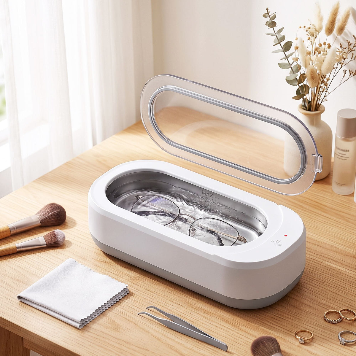 Alona.com.au Appliances > Other Cleaning Appliances > Jewellery Cleaners Devanti Ultrasonic Jewellery Cleaner 46kHz 400ml Cleaning Machine with Stainless Steel Tank White