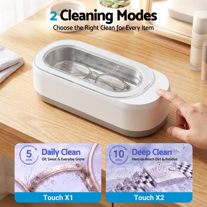 Alona.com.au Appliances > Other Cleaning Appliances > Jewellery Cleaners Devanti Ultrasonic Jewellery Cleaner 46kHz 400ml Cleaning Machine with Stainless Steel Tank White