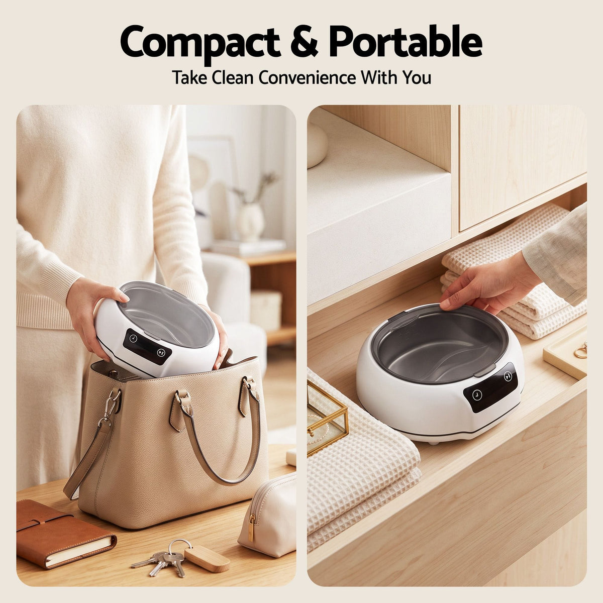 Alona.com.au Appliances > Other Cleaning Appliances > Jewellery Cleaners Devanti Ultrasonic Cleaner 700mL 48kHz Jewellery Cleaning Machine with Stainless Steel Tank White