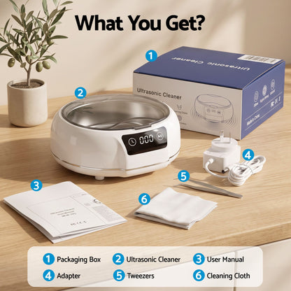 Alona.com.au Appliances > Other Cleaning Appliances > Jewellery Cleaners Devanti Ultrasonic Cleaner 700mL 48kHz Jewellery Cleaning Machine with Stainless Steel Tank White