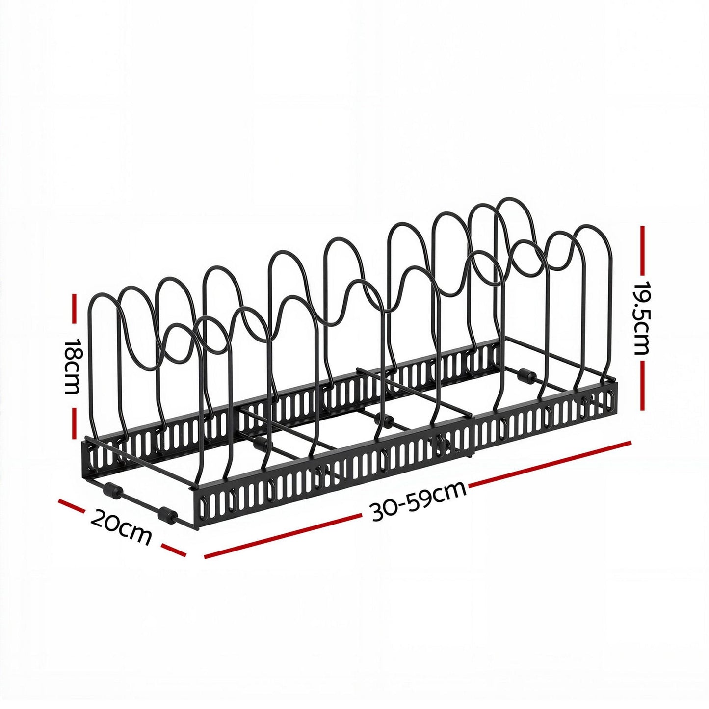 Artiss Expandable Pots and Pans Organizer Rack Cookware Holder Kitchen Cabinet Rack