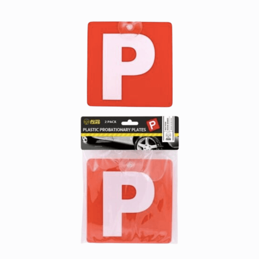 2 Pack Plastic Probationary Red Ps P Plates Pair Secure Hold Suction Cups Hook